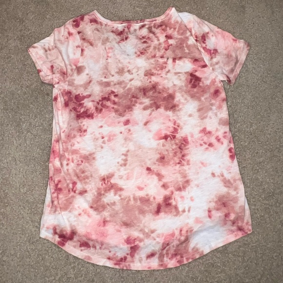 NWOT Sonoma Everyday Tee Red & Pink Tie Dye Shirt size M Very Pretty - Picture 2 of 7